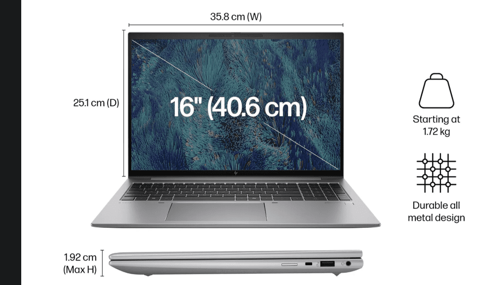 PORT HP ZFIREFLY 16" U7-155H 32GB 1TB SSD W11P - Image 3