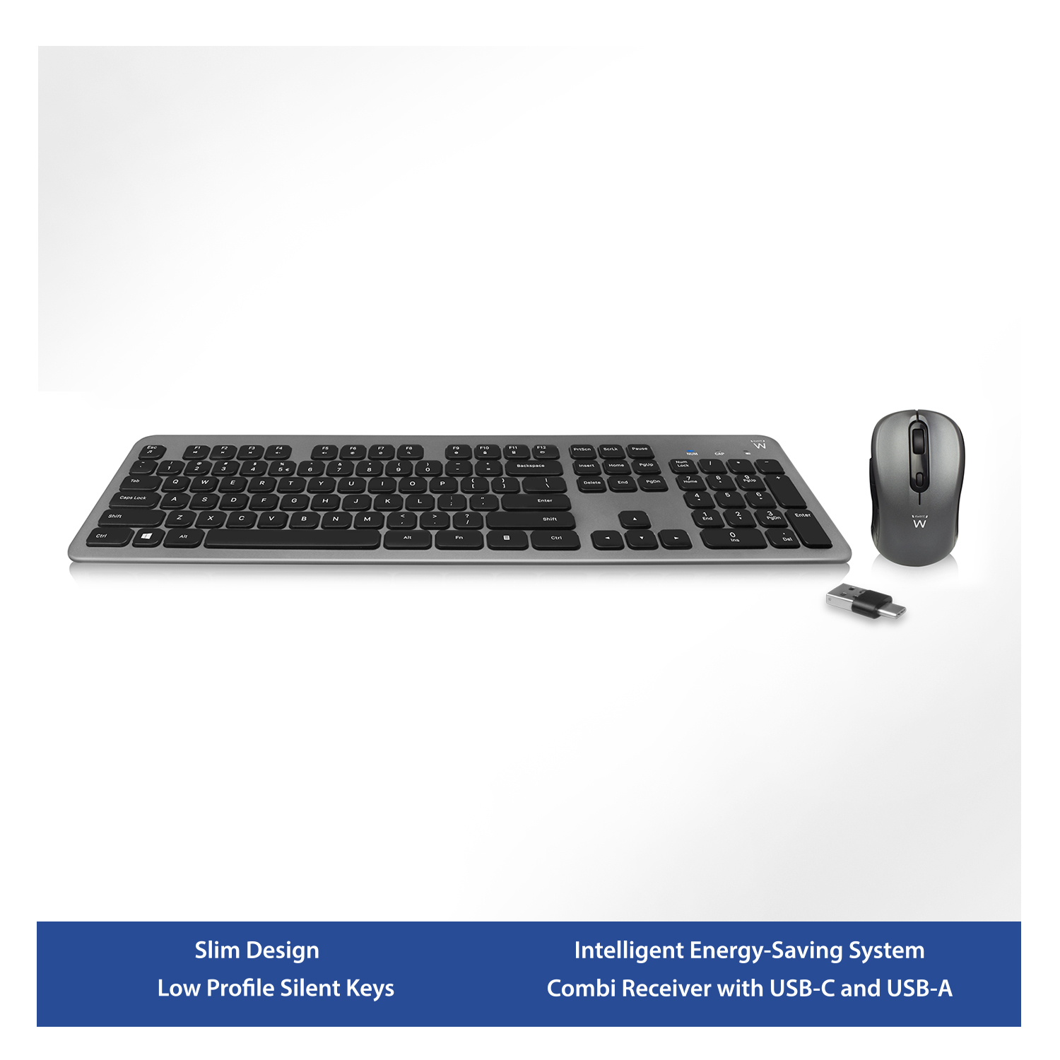 TECLADO+MOUSE EWENT WIRELESS RECEIVER TYPE C+A